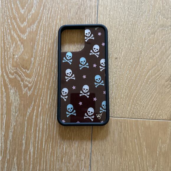 Wildflower - Cross Bones iPhone Case in Black Blue & Pink - Picture 1 of 2